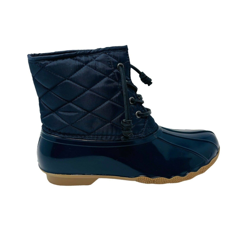 New Olivia Miller Womans Duck Boot Rain Booties Blue Sz 8M NIB